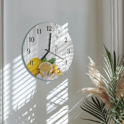 Wanduhr rund Zitronen