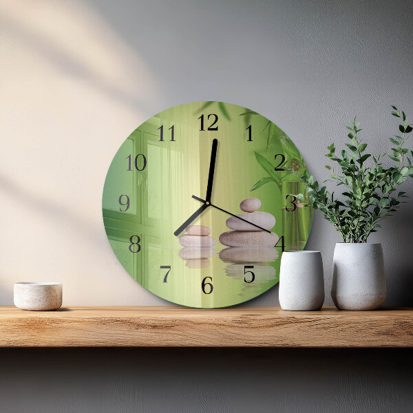 Wanduhr rund Zen-Steine