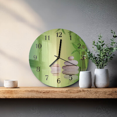Wanduhr rund Zen-Steine