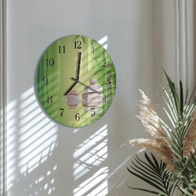Wanduhr rund Zen-Steine