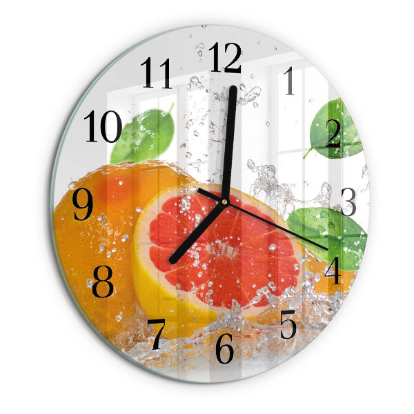 Wanduhr rund Grapefruit