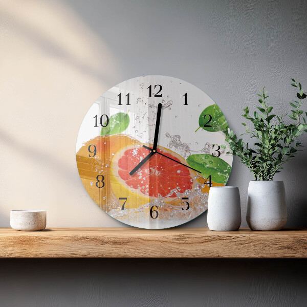 Wanduhr rund Grapefruit