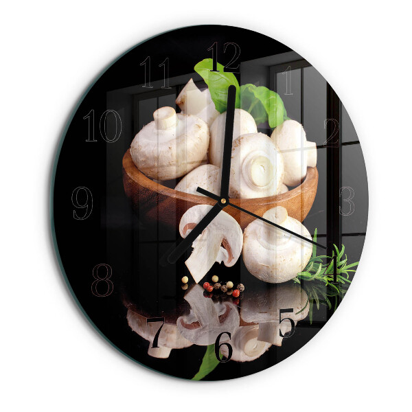 Wanduhr rund Pilze