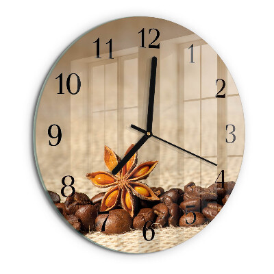 Wanduhr rund Kaffeebohnen