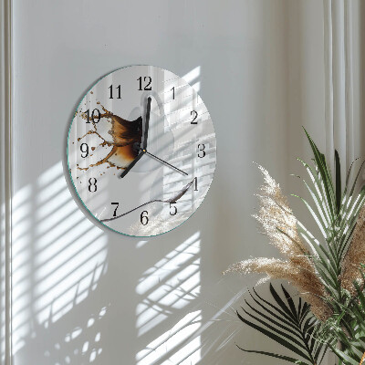 Wanduhr rund Tasse Kaffee