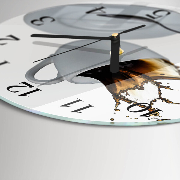 Wanduhr rund Tasse Kaffee