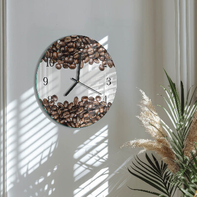 Wanduhr rund Kaffeebohnen