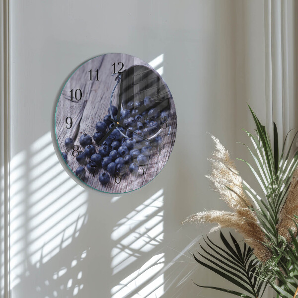 Wanduhr rund Blaubeeren