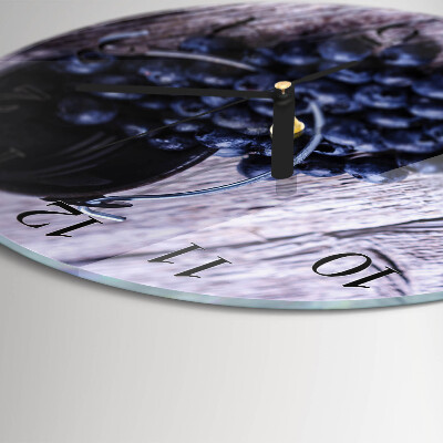 Wanduhr rund Blaubeeren
