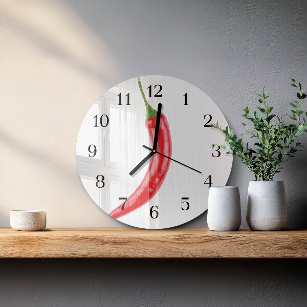 Wanduhr rund Chili-Pfeffer