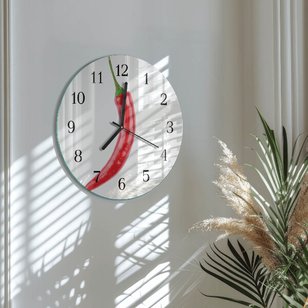 Wanduhr rund Chili-Pfeffer