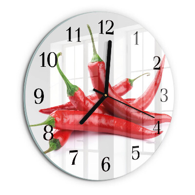 Wanduhr rund Chilischoten