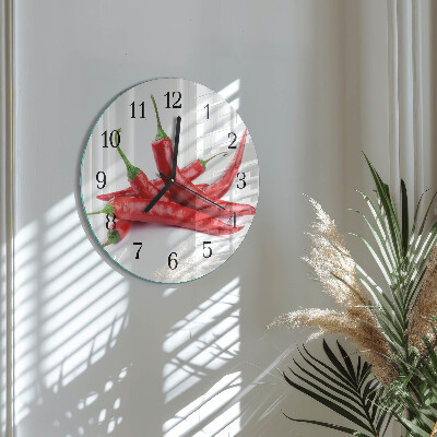 Wanduhr rund Chilischoten