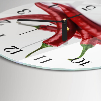 Wanduhr rund Chilischoten