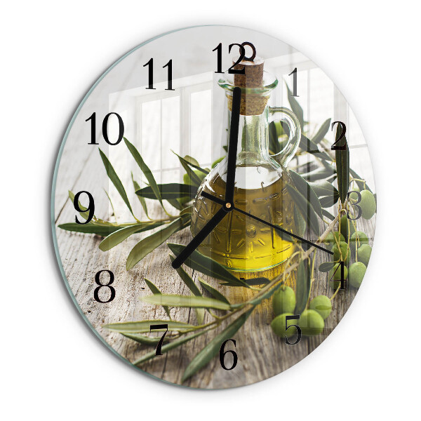 Wanduhr rund Olivenöl