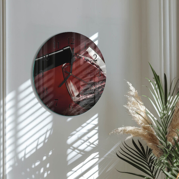 Wanduhr rund Weinglas