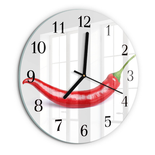 Wanduhr rund Chili-Pfeffer