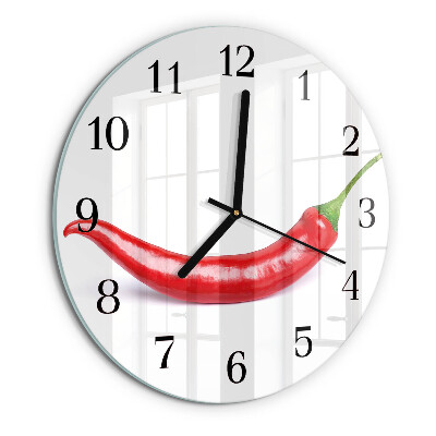 Wanduhr rund Chili-Pfeffer