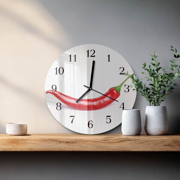 Wanduhr rund Chili-Pfeffer