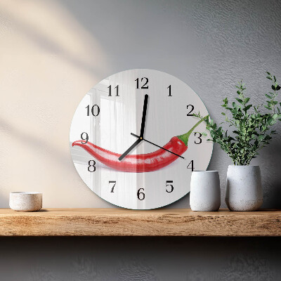 Wanduhr rund Chili-Pfeffer