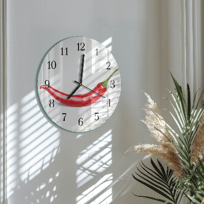 Wanduhr rund Chili-Pfeffer