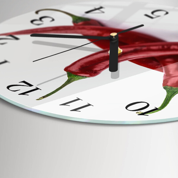 Wanduhr rund Chilischoten