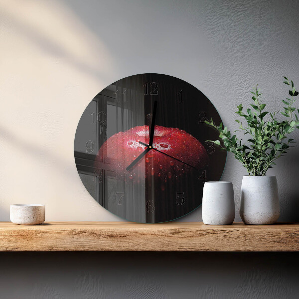 Wanduhr rund Apfel
