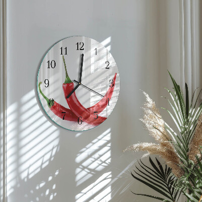 Wanduhr rund Chilischoten