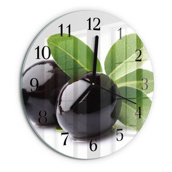 Wanduhr rund Oliven
