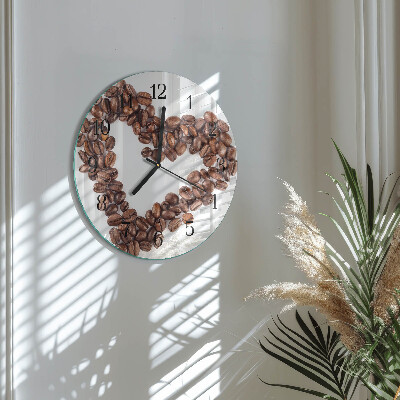Wanduhr rund Kaffeebohnen