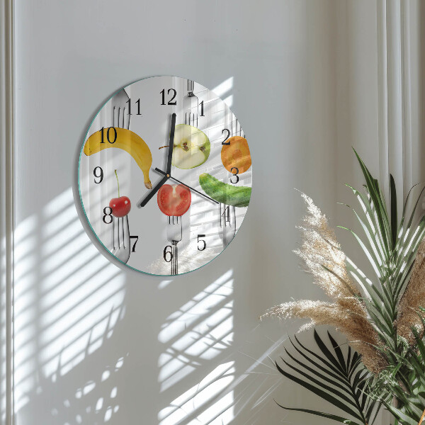 Wanduhr rund Obst