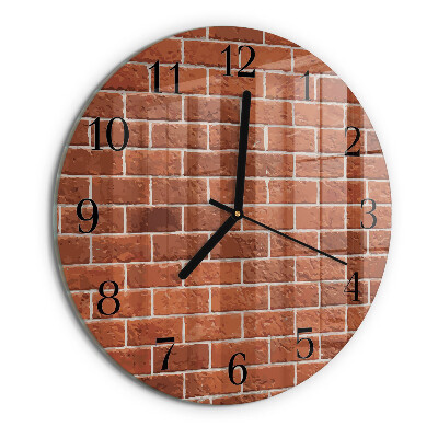 Wanduhr rund Ziegelmauer
