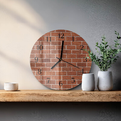 Wanduhr rund Ziegelmauer