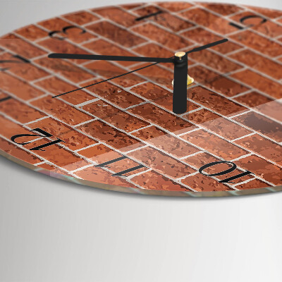 Wanduhr rund Ziegelmauer