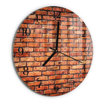 Wanduhr rund Ziegelmauer