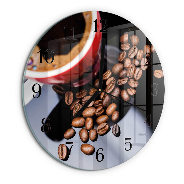 Wanduhr rund Tasse Kaffee