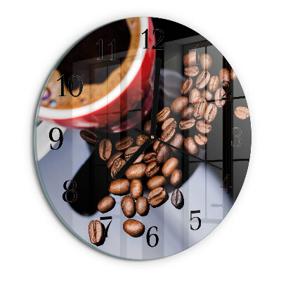 Wanduhr rund Tasse Kaffee