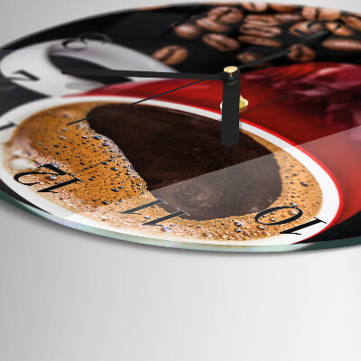 Wanduhr rund Tasse Kaffee