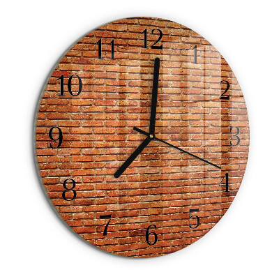 Wanduhr rund Ziegelsteine