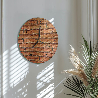 Wanduhr rund Ziegelsteine