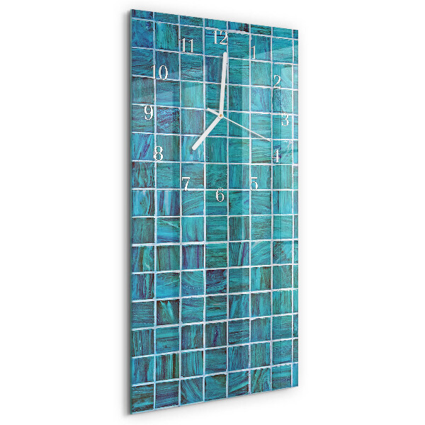 Vertikale Uhr Blaue Fliesen