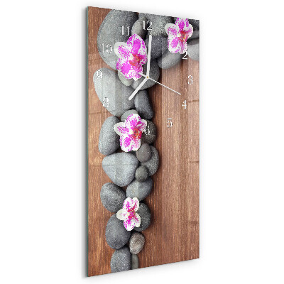 Vertikale Uhr Orchideensteine