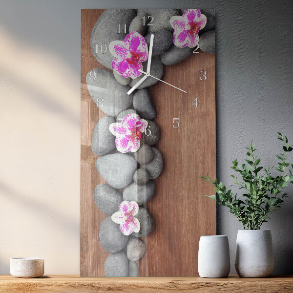 Vertikale Uhr Orchideensteine