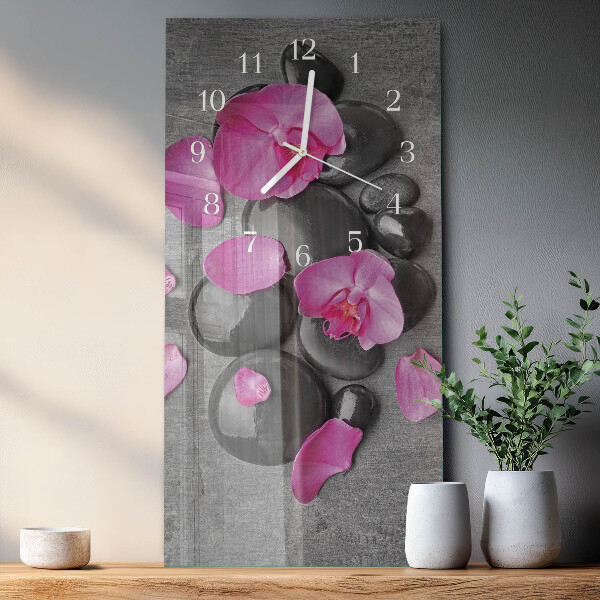 Vertikale Uhr Orchideensteine