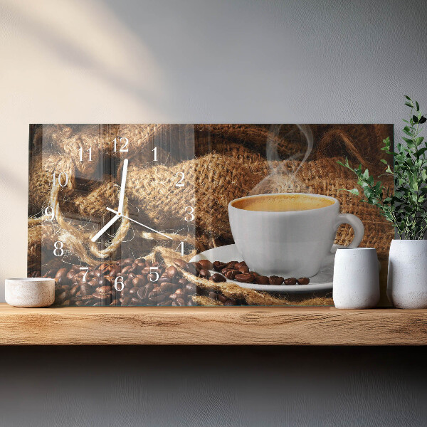 Horizontale Uhr Kaffeebohnen