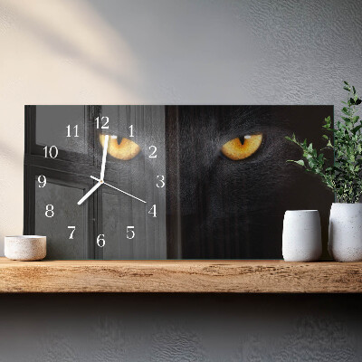 Horizontale Uhr Katze