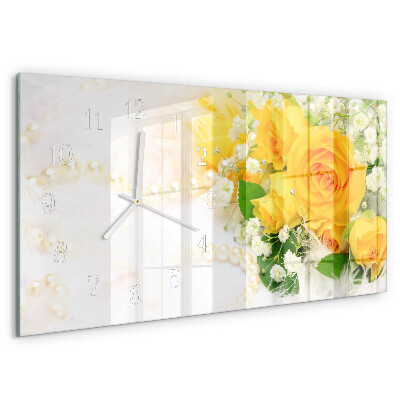 Horizontale Uhr Blumen