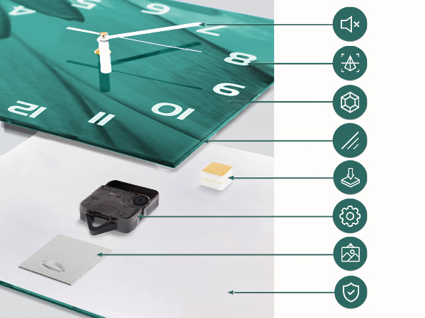 Horizontale Uhr Blumen