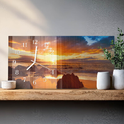 Horizontale Uhr Sonnenuntergang