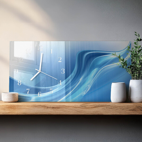 Horizontale Uhr Blaue Wellen